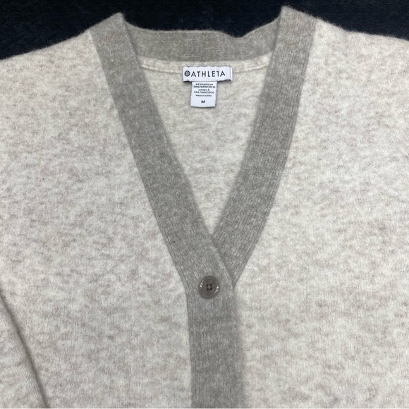 Athleta Westlake Wool Blend Cardigan W Medium Toasted Brown Heather - Picture 4 of 13